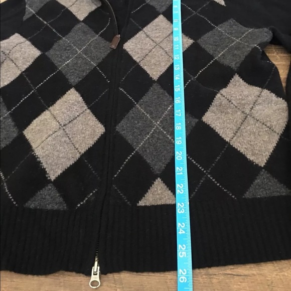 J. Crew argyles wool zipped cardigan sweater M - Picture 4 of 4